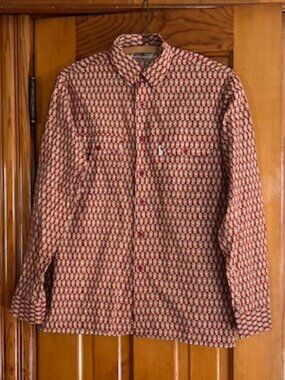 VINTAGE Mistral/Les Indiennes de Nimes Red Paisley 100% Cotton Men's Shirt